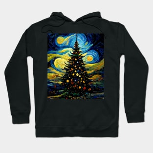 Christmas starry night painting inspired by Van Gogh Hoodie